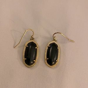 Kendra Scott inspired small earrings (black/gold)